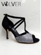 Scarpe da Ballo Donna Camoscio Nero Luminor Fucile Suola Cuoio Tacco 80S ABS