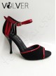 Scarpe da Ballo Camoscio Nero Vernice Rossa Tacco 90S ABS *OFFERTA*
