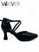 Scarpe da Ballo Donna Pelle Nera Tacco 70P Suola Cuoio