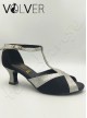 Scarpe da Ballo Donna Camoscio Nero Brill Argento Tacco 50M