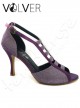 Scarpe da Ballo Fisher Camoscio Viola Tacco 90B *OFFERTA* Suola Cuoio