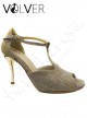Scarpe da Ballo Galassia Cotton Suola Cuoio Tacco 90SS