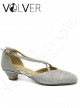 Scarpe da Ballo Incrociate Brill Argento Tacco 30N.