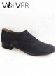 Ballroom Uomo Camoscio Nero Suola Cuoio