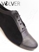 Ballroom Uomo Pelle Camoscio Nero Suola Cuoio