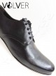 Ballroom Uomo Pelle Nera  Suola Camoscio