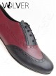 Ballroom Uomo Pelle Nera Pelle Bordeaux Suola Cuoio *OFFERTA*