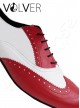 Ballroom Uomo Pelle Rossa Pelle Bianca Suola Camoscio *OFFERTA*
