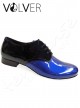 Ballroom Uomo Vernice Nera Metal Blue Suola Camoscio *OFFERTA*