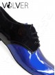 Ballroom Uomo Vernice Nera Metal Blue Suola Camoscio *OFFERTA*