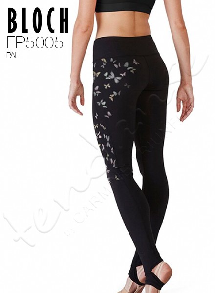 Leggings Danza Donna Bloch con staffa  Butterfly Printf