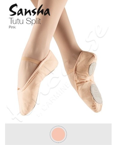 Scarpe da Mezza Punta Sansha Tutu Split Tela Suola Spezzata Pianta M