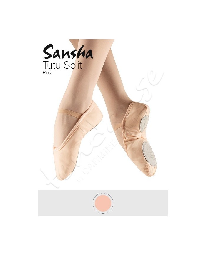 Scarpe da Mezza Punta Sansha Tutu Split Tela Suola Spezzata Pianta M