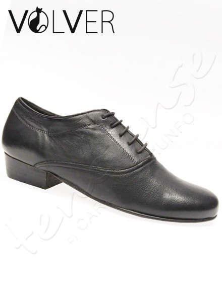 Ballroom Uomo Pelle Nero Suola Cuoio