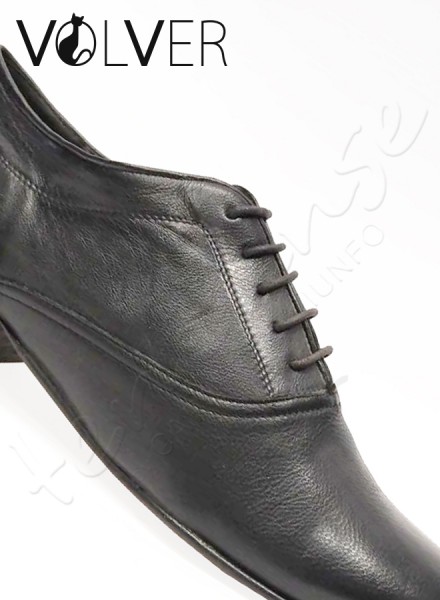 Ballroom Uomo Pelle Nero Suola Cuoio