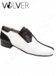 Ballroom Uomo Pelle Bianca Pelle Nera  Suola Camoscio