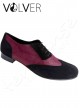 Ballroom Uomo Camoscio Nero Lame Prugna  Suola Cuoio *OFFERTA*