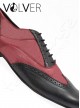 Ballroom Uomo Pelle Nera Pelle Rossa Suola Cuoio *OFFERTA*