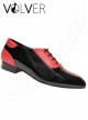Ballroom Uomo Pelle Rossa Vernice Nera Suola Cuoio *OFFERTA*