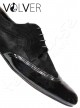 Ballroom Uomo Vernice Nera Camoscio Nero Suola Cuoio *OFFERTA*