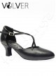 Scarpe da Ballo Incrociate A Pelle Nera TC 50M