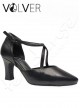 Scarpe da Ballo Incrociate A Pelle Nera TC 70N