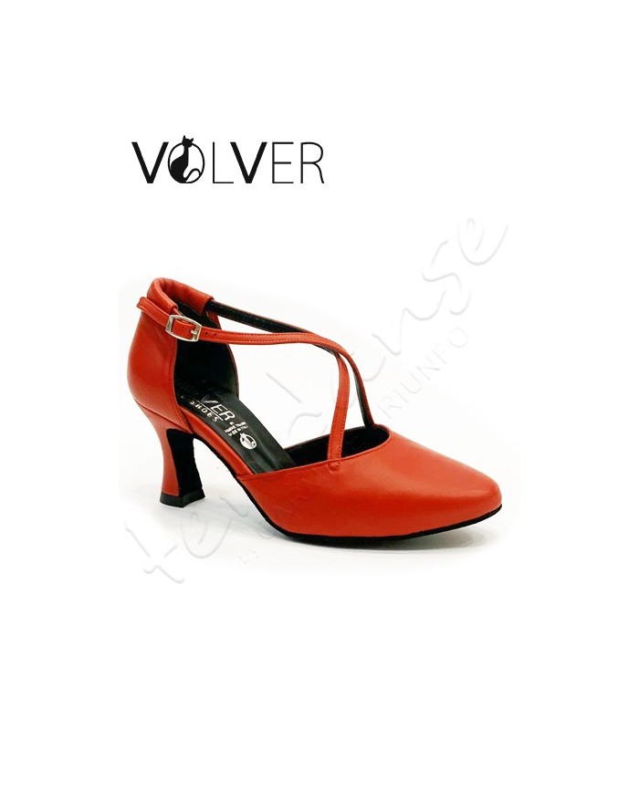 Scarpe da Ballo Incrociate A Pelle Rossa TC 70R