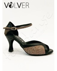 Scarpe da Ballo Donna Pelle Nera Brill Multi Tacco 70P *OFFERTA*