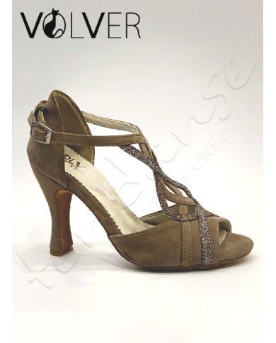 Scarpe da Ballo Camoscio Camel Galassia Cotton Suola Camoscio Tacco 90R