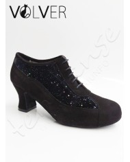 Scarpe da Ballo Donna Camoscio Nero Camoscina Stella  Suola Camoscio Tacco 50C