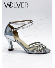 Scarpe da Ballo Donna Metal Argento Suola Camoscio Tacco 70R