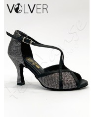 Scarpe da Ballo Donna Luminor Fucile Pelle Nera tacco 80R *OFFERTA* Suola Camoscio