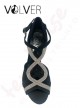 Scarpe da Ballo Donna Camoscio Nero TF oro  Suola Camoscio Tacco 70P