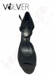 Scarpe da Ballo Camoscio Nero Tacco 8SS Suola Cuoio