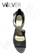 Scarpe da Ballo Pelle Nera Fisher-Tacco 8SS Suola Cuoio
