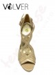 Scarpe da Ballo Pelle Beige Tacco 70B Suola Cuoio