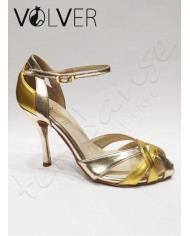 Scarpe da Ballo Pelle Metal Oro e ArgentoTacco 90S