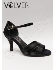 Scarpe da Ballo Donna Raso Nero Suola Camoscio Tacco 70S