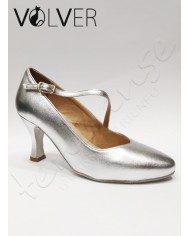 Scarpe da Ballo Donna Metal Argento Suola Camoscio Tacco 70R
