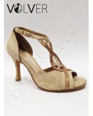 Scarpe da Ballo Camoscio Taupe Brill Flash Suola Camoscio Tacco 90B