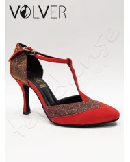 Scarpe da Ballo Camoscio Rosso Fisher Rosa Tacco 90B *OFFERTA*