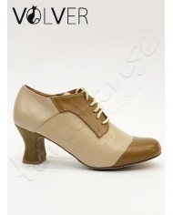 Scarpe da Ballo Donna Pelle Panna Pelle Rosa Suola Camoscio Tacco 50C