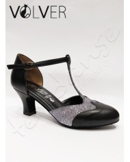 Scarpe da Ballo Donna Pelle Nera Brill Fucile Tacco 50M *OFFERTA*