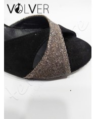 Scarpe da Ballo Donna Camoscio Nero Galassia Cotton Suola Camoscio Tacco 50M