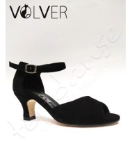 Scarpe da Ballo Donna Camoscio Nero Tacco 50L Suola Cuoio *OFFERTA*