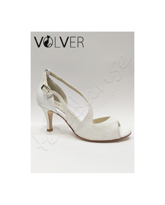 Scarpe da Ballo Donna Pelle Bianca Brill Bianco Tacco 70S Suola Cuoio *OFFERTA*
