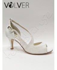 Scarpe da Ballo Donna Pelle Bianca Brill Bianco Tacco 70S Suola Cuoio *OFFERTA*
