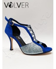 Scarpe da Ballo  Camoscio Cobalto Brill Fucile Tacco 90B *OFFERTA* Suola Cuoio