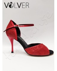 Scarpe da Ballo Special rosso Brill Rosso Suola Cuoio Tacco 90S ABS