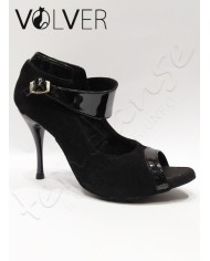 Scarpe da Ballo Camoscio Nero Vernice Nero Suola Camoscio Tacco 100 ABS